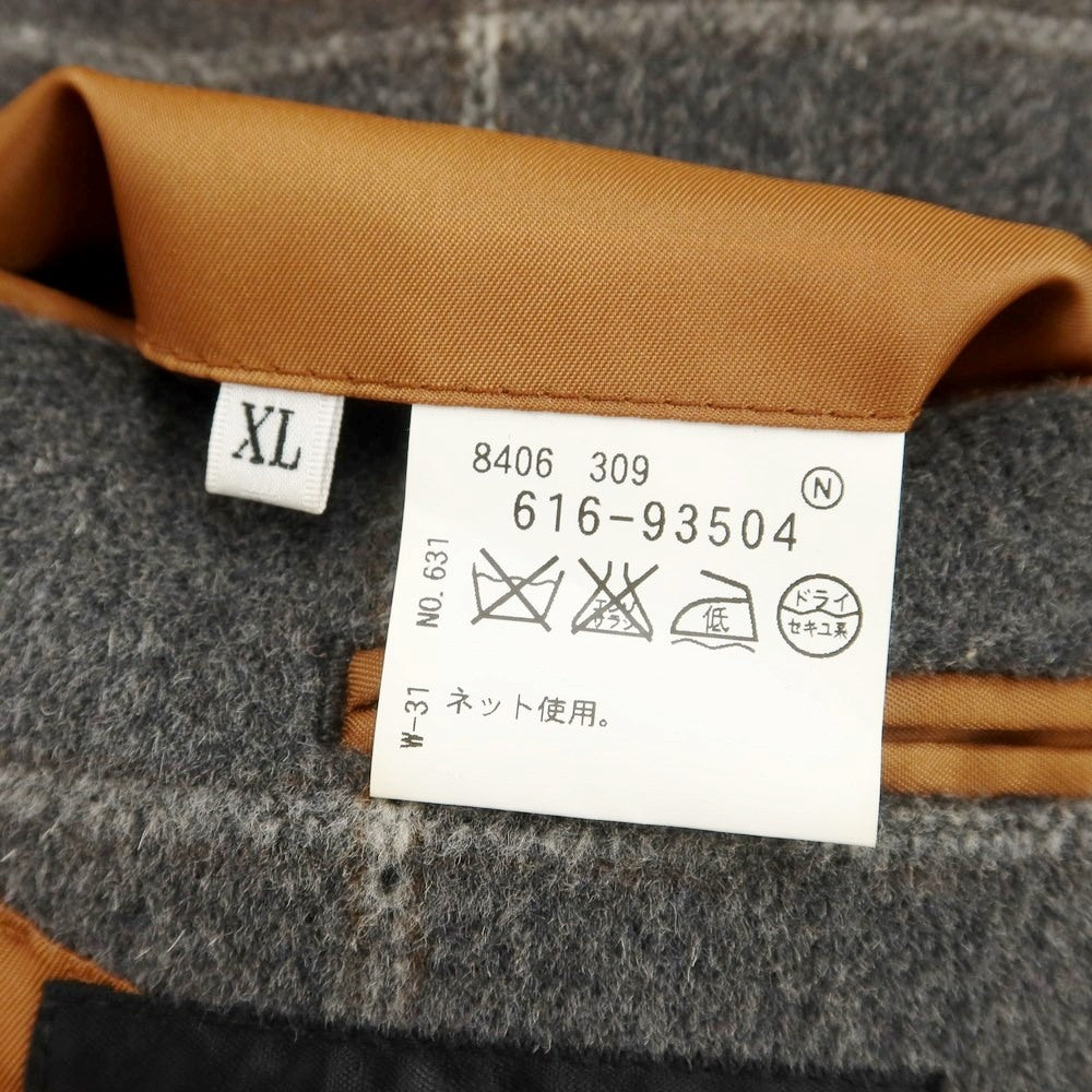 [Used] THE SHOP TK MIXPICE Wool polyester check Chesterfield coat, gray x white [XL] [Condition rank B] ​​[Men&