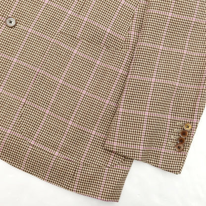 [Used] Takizawa Shigeru Wool Check Jacket Beige x Brown [46 Drop7] [Condition Rank C] [Men&