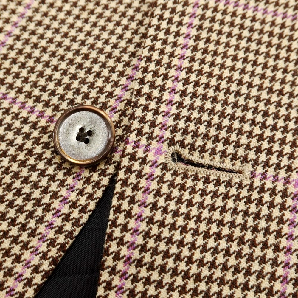 [Used] Takizawa Shigeru Wool Check Jacket Beige x Brown [46 Drop7] [Condition Rank C] [Men&