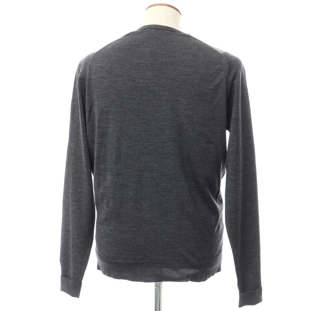 [Used] John Smedley wool cardigan, grey x white [Size M] [GRY] [A/W] [Condition rank B] ​​[Men&