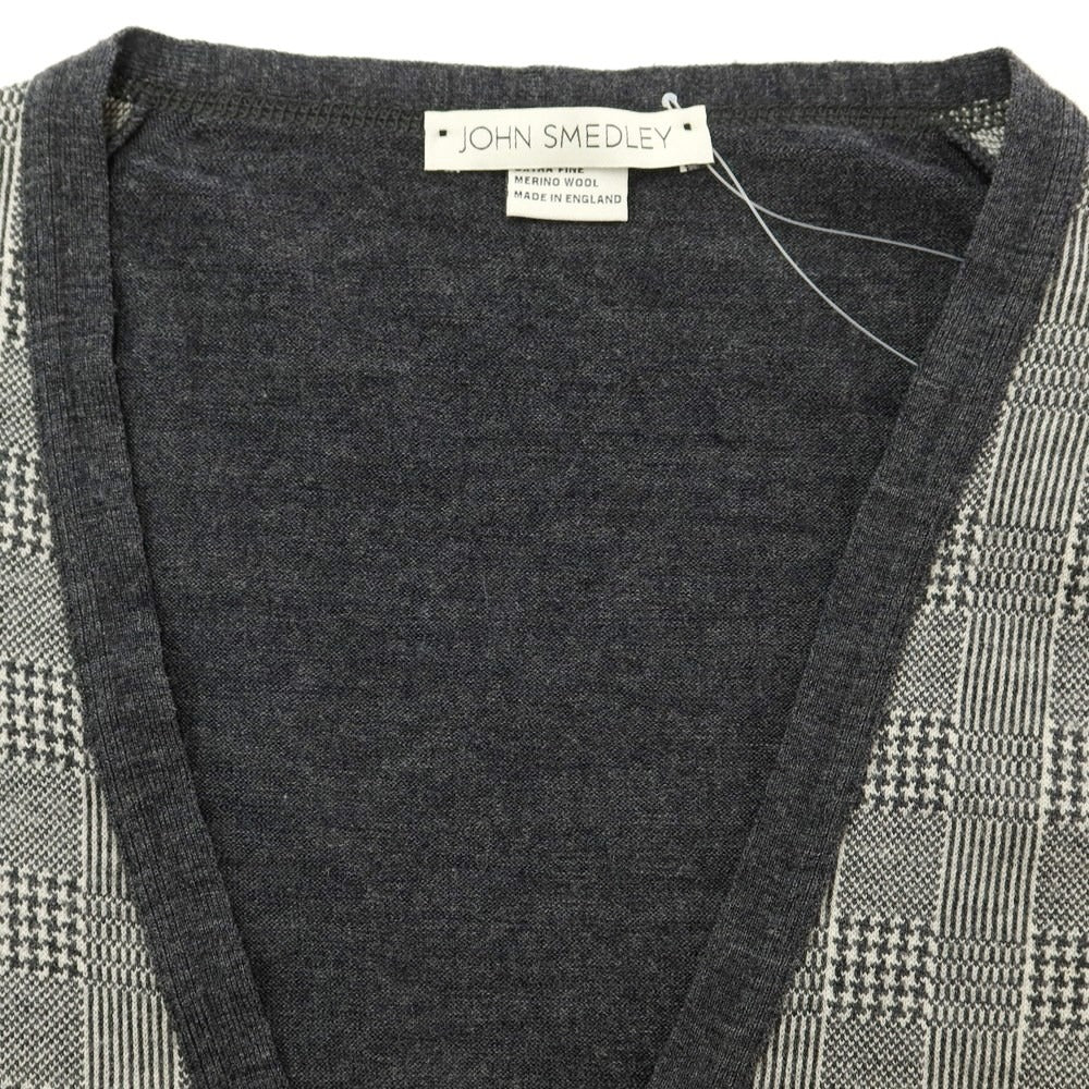 [Used] John Smedley wool cardigan, grey x white [Size M] [GRY] [A/W] [Condition rank B] ​​[Men&