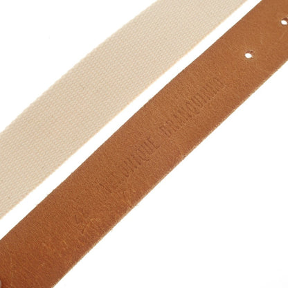 [Used] Veronique BRANQUINHO Leather x Canvas Belt Beige x Ivory [46] [Condition Rank C] [Men&