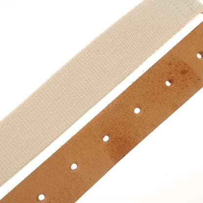 [Used] Veronique BRANQUINHO Leather x Canvas Belt Beige x Ivory [46] [Condition Rank C] [Men&