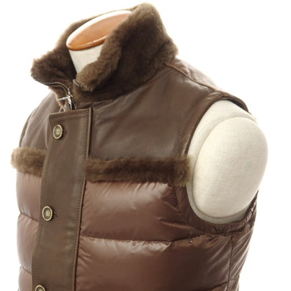 [Used] EMMETI nylon mouton down vest, brown [46] [Condition rank B] ​​[Men&