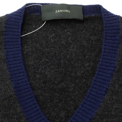 [Used] ZANONE wool V-neck pullover knit
 Charcoal x Navy [Size 48] [GRY] [A/W] [Condition Rank B] ​​[Men&