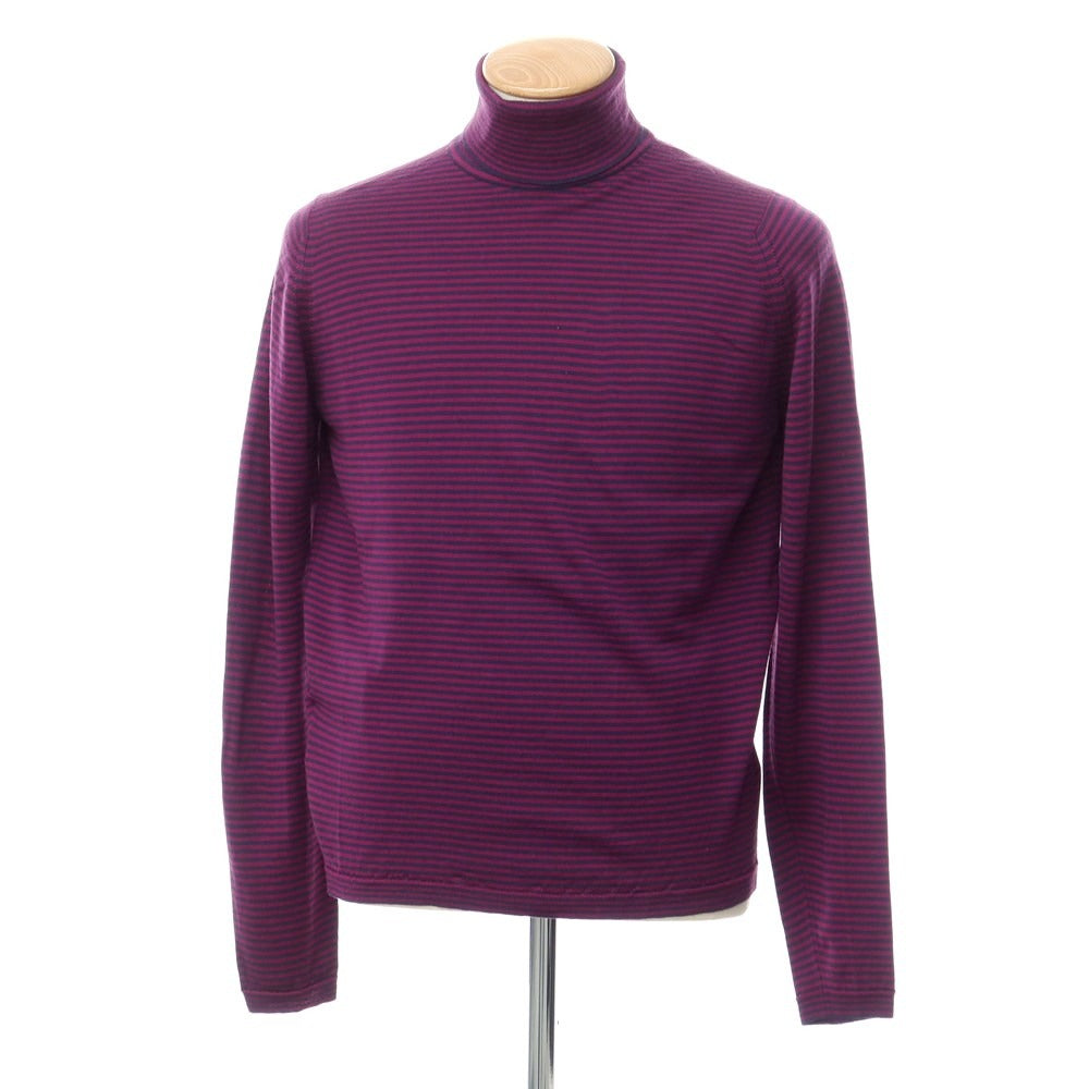 [Used] John Smedley wool turtleneck pullover knit
 Purple x Navy [Size M] [PUP] [A/W] [Condition Rank C] [Men&