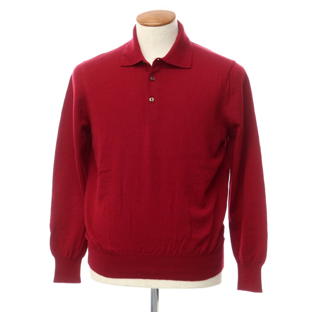 【中古】グランサッソ GRAN SASSO ウール 長袖 ポロニット
 レッド【サイズ48】【RED】【A/W】【状態ランクB】【メンズ】
【759872】
[BPD]