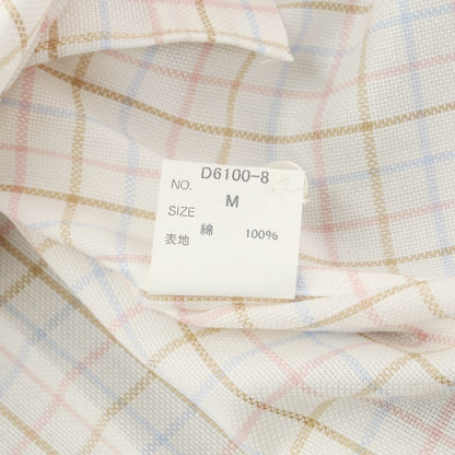 [Used] Dominique France Cotton Check Regular Collar Casual Shirt White x Pink x Brown [M] [Condition Rank A] [Men&