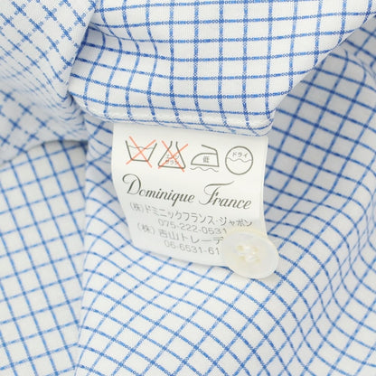 [Used] Dominique France Cotton Regular Collar Casual Shirt White x Blue [M] [Condition Rank A] [Men&