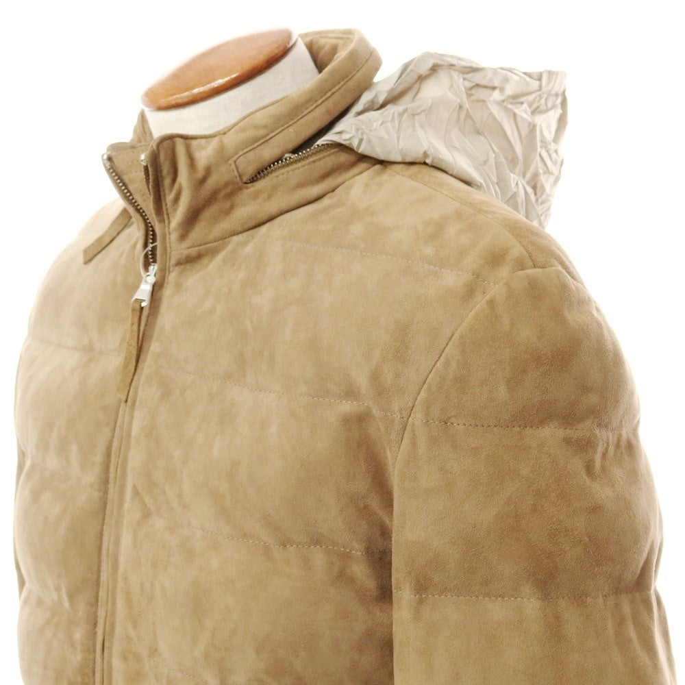 [Used] Andrea DAMICO Leather padded blouson, beige [50] [Condition rank B] ​​[Men&