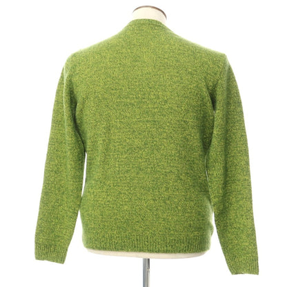 [Used] Brooksfield mid-gauge wool crew neck knit, green x lime [50] [Condition: C] [Men&