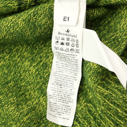 [Used] Brooksfield mid-gauge wool crew neck knit, green x lime [50] [Condition: C] [Men&