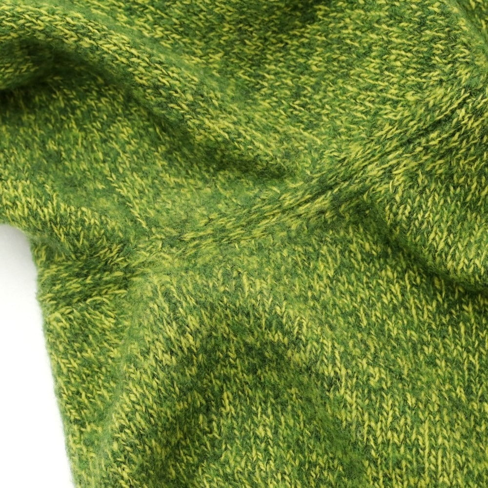 [Used] Brooksfield mid-gauge wool crew neck knit, green x lime [50] [Condition: C] [Men&