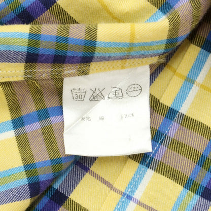 [Used] CATARISANO Cotton Check Horizontal Collar Casual Shirt Yellow x Navy [S] [Condition Rank B] [Men&