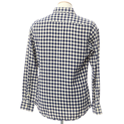 [Used] VINTAGE55 Cotton Check Hidden Button-Down Casual Shirt Navy x White [S] [Condition Rank B] [Men&