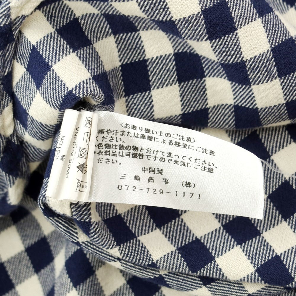 [Used] VINTAGE55 Cotton Check Hidden Button-Down Casual Shirt Navy x White [S] [Condition Rank B] [Men&