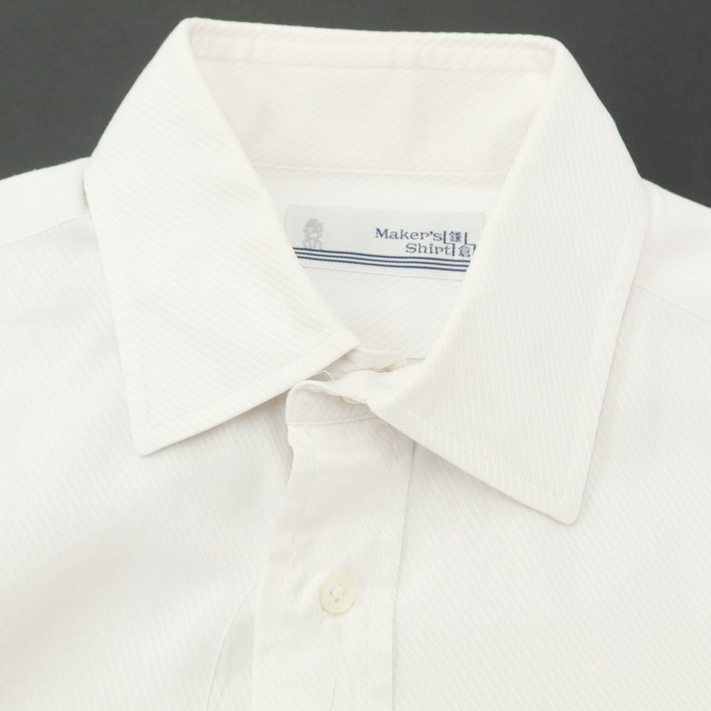 [Used] Makers Shirt Kamakura Cotton Semi-wide Collar Dress Shirt White [39] [Condition Rank C] [Men&