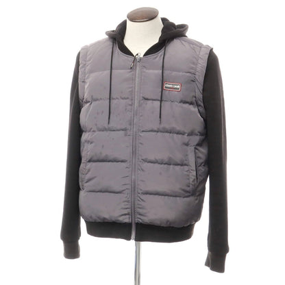 [Used] Roberto Cavalli polyester switch hooded down jacket gray x black [L] [Condition rank D] [Men&