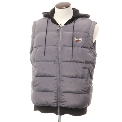 [Used] Roberto Cavalli polyester switch hooded down jacket gray x black [L] [Condition rank D] [Men&