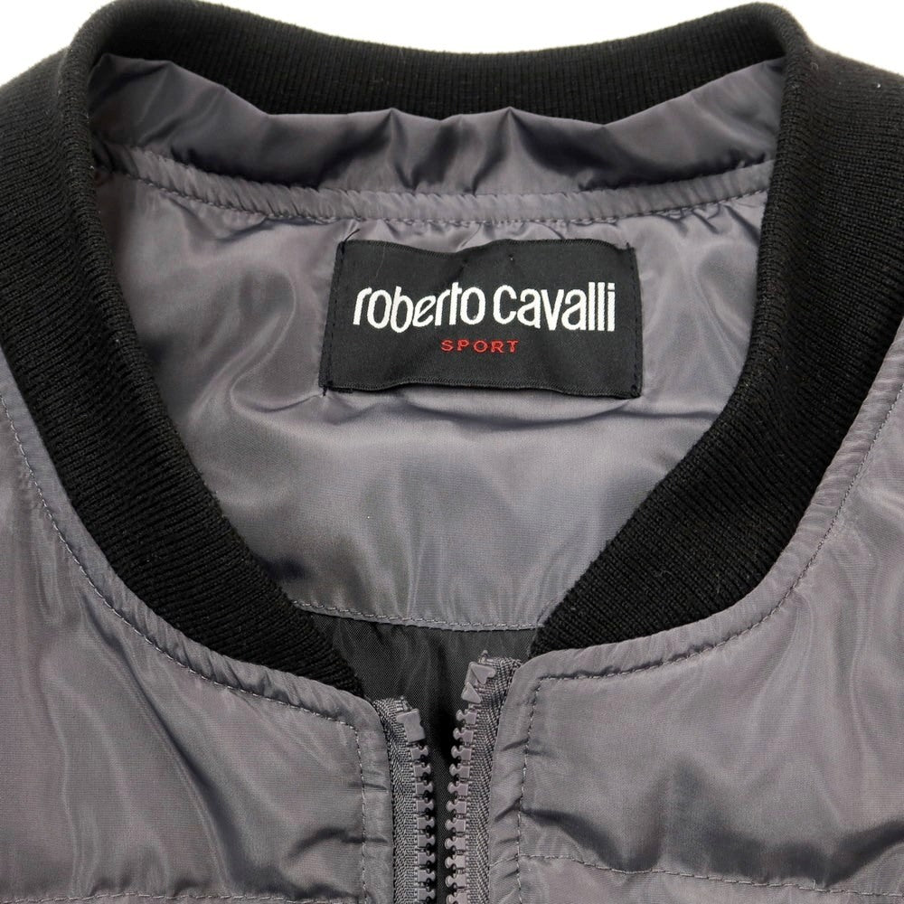 [Used] Roberto Cavalli polyester switch hooded down jacket gray x black [L] [Condition rank D] [Men&