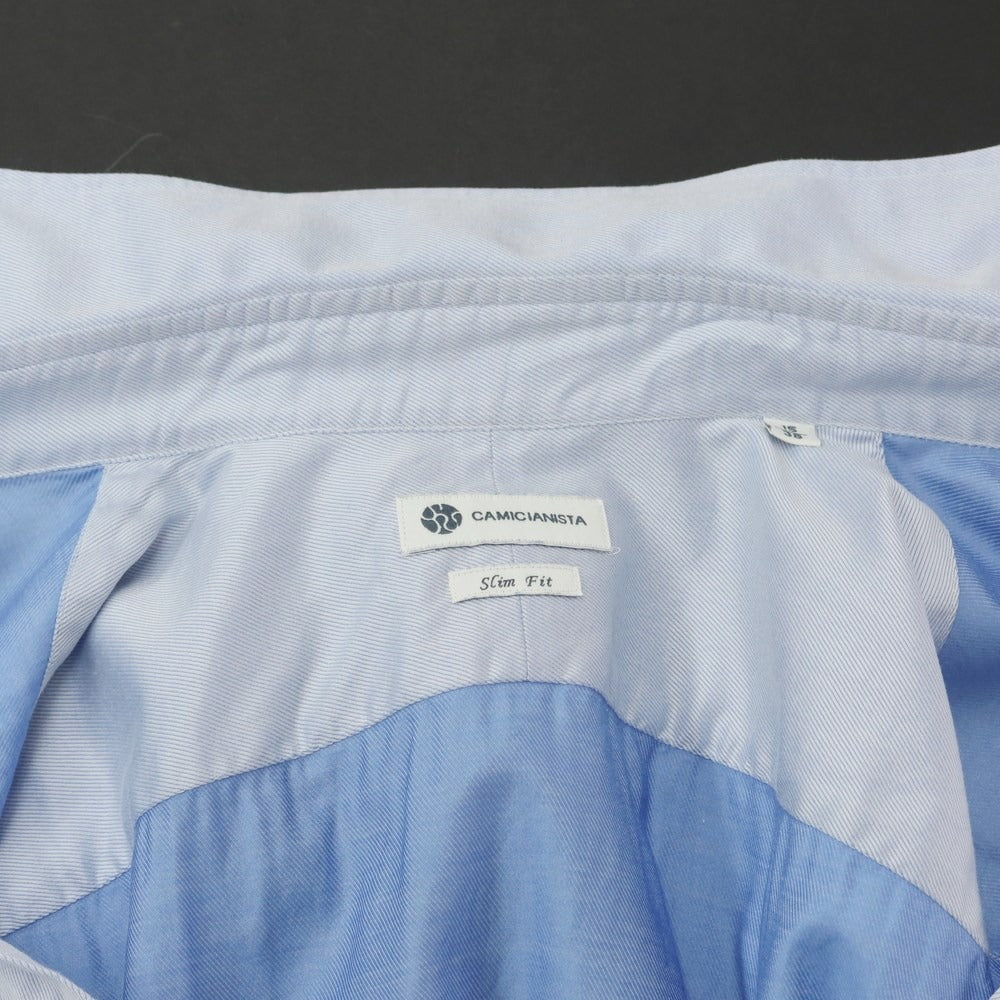 [Used] CAMICIANISTA Cotton Horizontal Collar Dress Shirt Light Blue [38] [Condition Rank C] [Men&