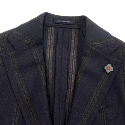 [Used] [Unused] LARDINI Wool Striped Jacket Dark Navy x Brown [46] [Condition Rank S] [Men&