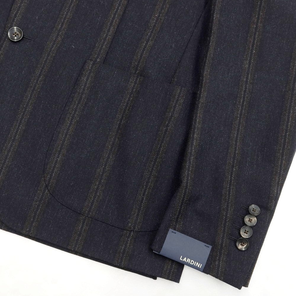 [Used] [Unused] LARDINI Wool Striped Jacket Dark Navy x Brown [46] [Condition Rank S] [Men&