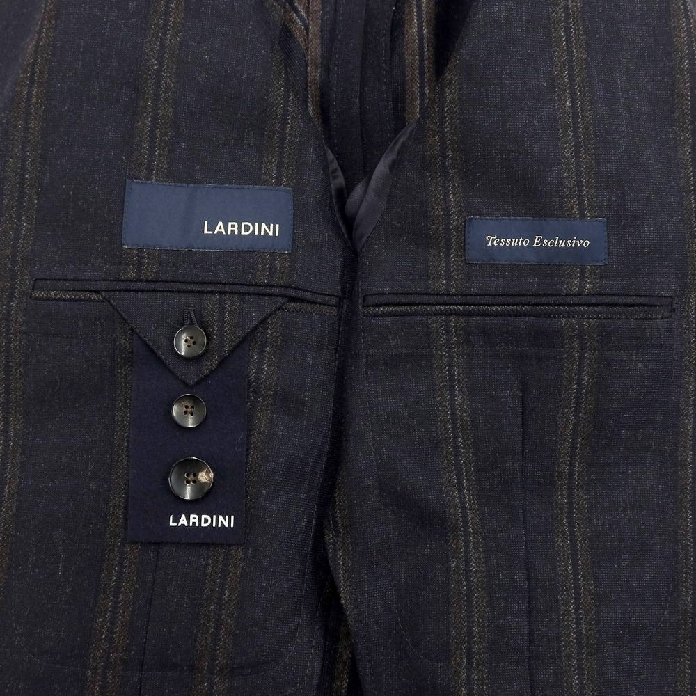 [Used] [Unused] LARDINI Wool Striped Jacket Dark Navy x Brown [46] [Condition Rank S] [Men&