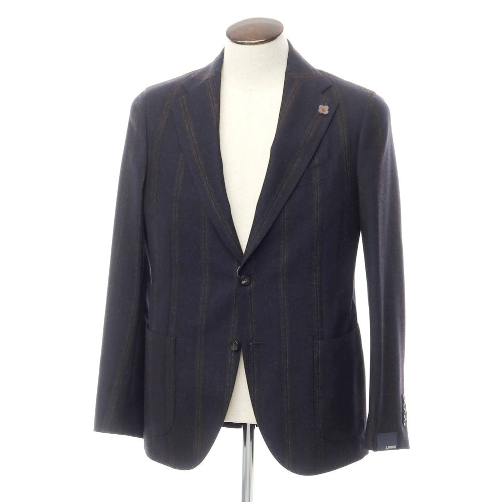 [Used] [Unused] LARDINI Wool Striped Jacket Dark Navy x Brown [50] [Condition Rank S] [Men&