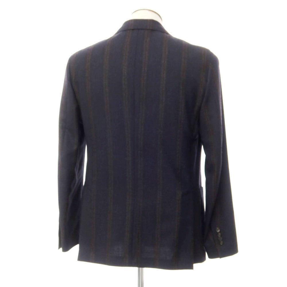 [Used] [Unused] LARDINI Wool Striped Jacket Dark Navy x Brown [50] [Condition Rank S] [Men&