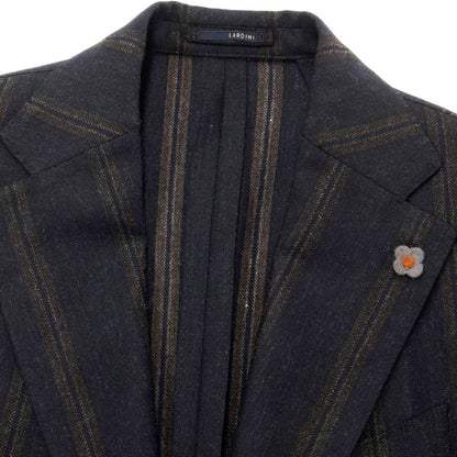 [Used] [Unused] LARDINI Wool Striped Jacket Dark Navy x Brown [50] [Condition Rank S] [Men&