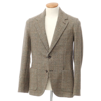 [Used] [Unused] CIRCOLO 1901 Cotton Jersey Check Print Jacket Beige x Gray [46] [Condition Rank S] [Men&