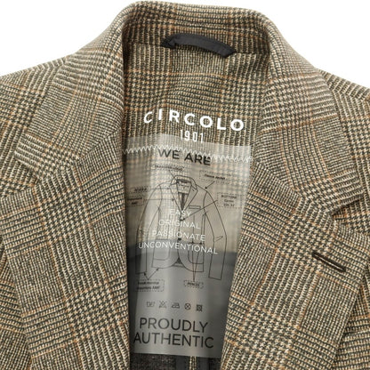 [Used] [Unused] CIRCOLO 1901 Cotton Jersey Check Print Jacket Beige x Gray [46] [Condition Rank S] [Men&