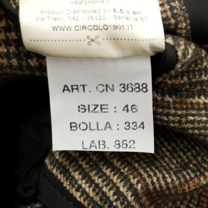 [Used] [Unused] CIRCOLO 1901 Cotton Jersey Check Print Jacket Beige x Gray [46] [Condition Rank S] [Men&