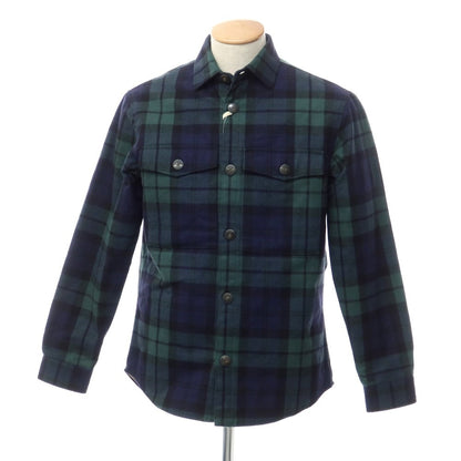 [Used] GUY ROVER Cotton padded check casual shirt, green x navy [S] [Condition rank A] [Men&