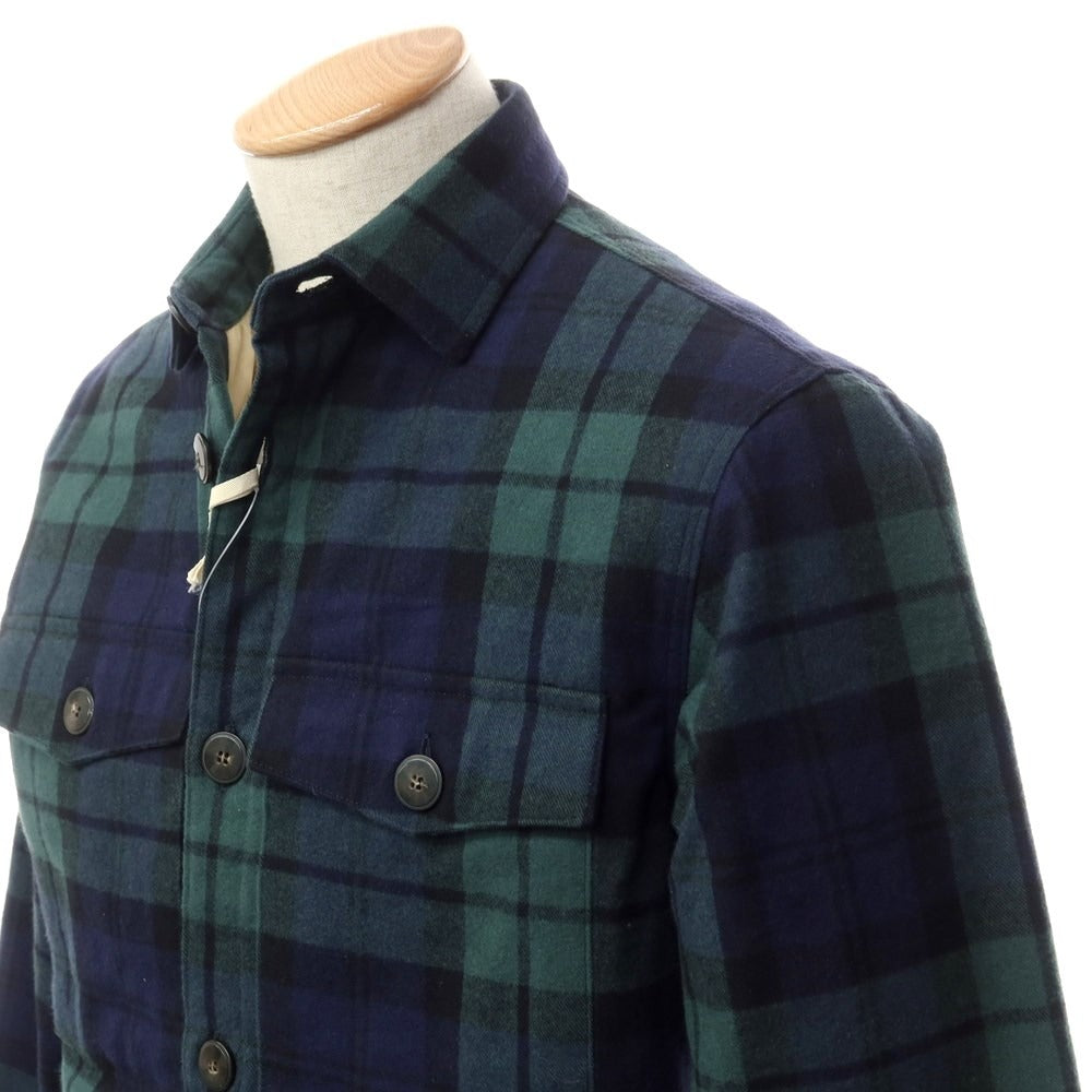 [Used] GUY ROVER Cotton padded check casual shirt, green x navy [S] [Condition rank A] [Men&