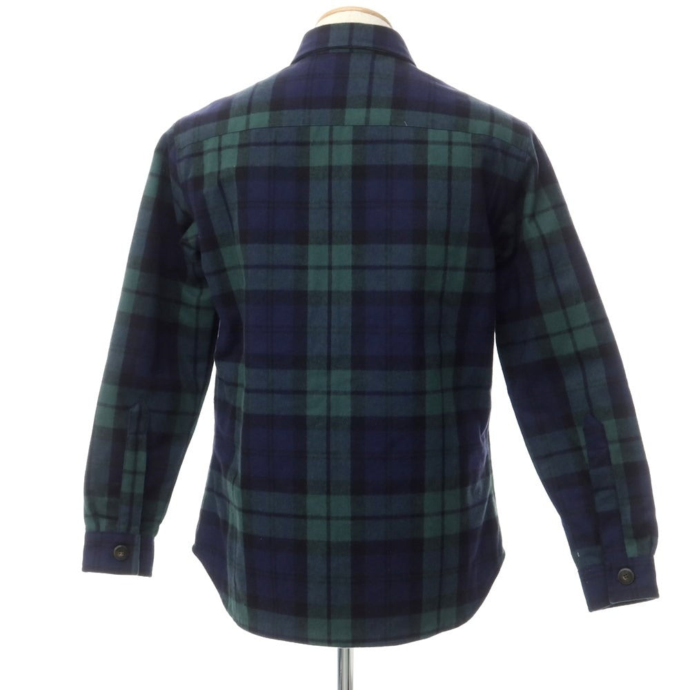 [Used] GUY ROVER Cotton padded check casual shirt, green x navy [S] [Condition rank A] [Men&