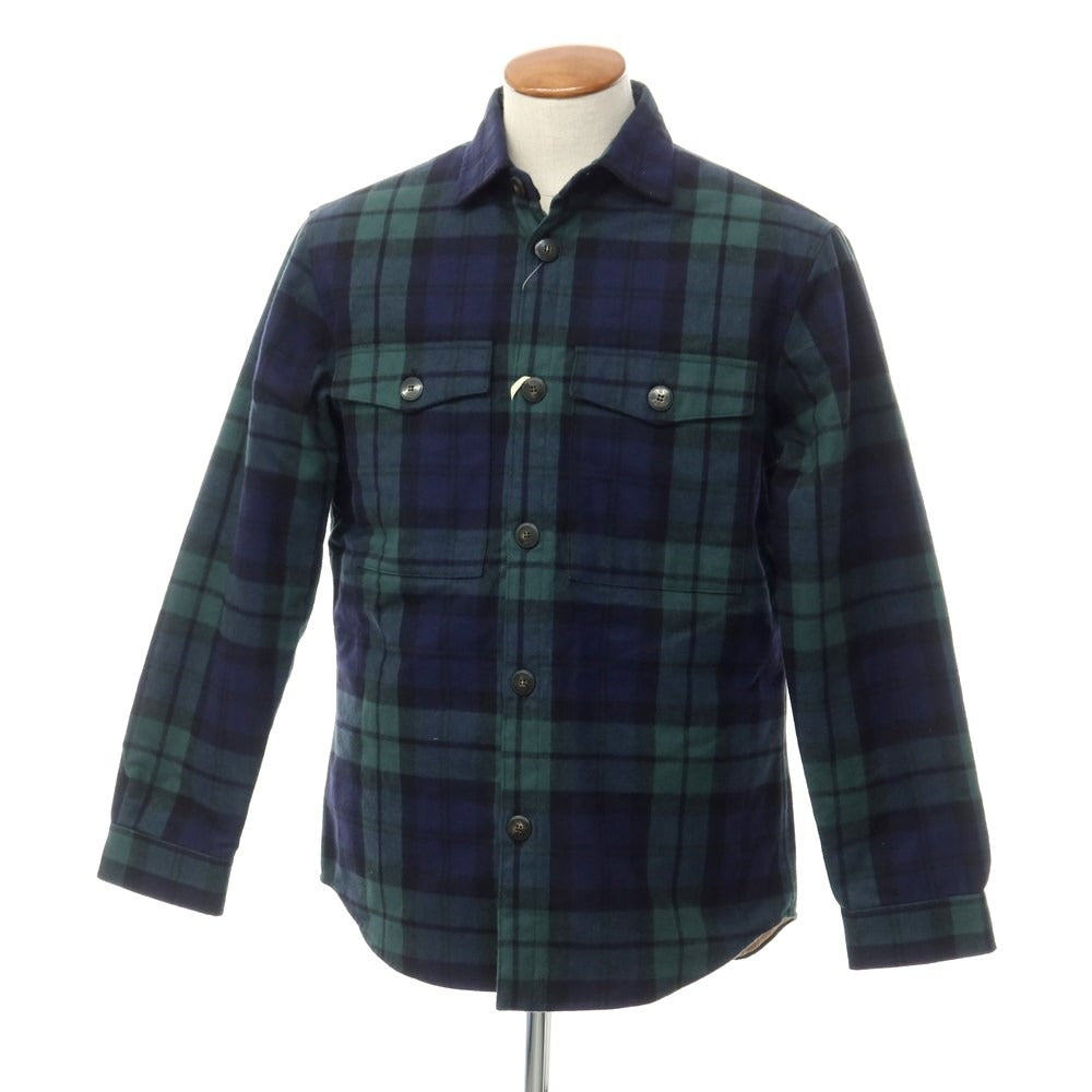 [Used] GUY ROVER Cotton padded check casual shirt, green x navy [M] [Condition rank A] [Men&