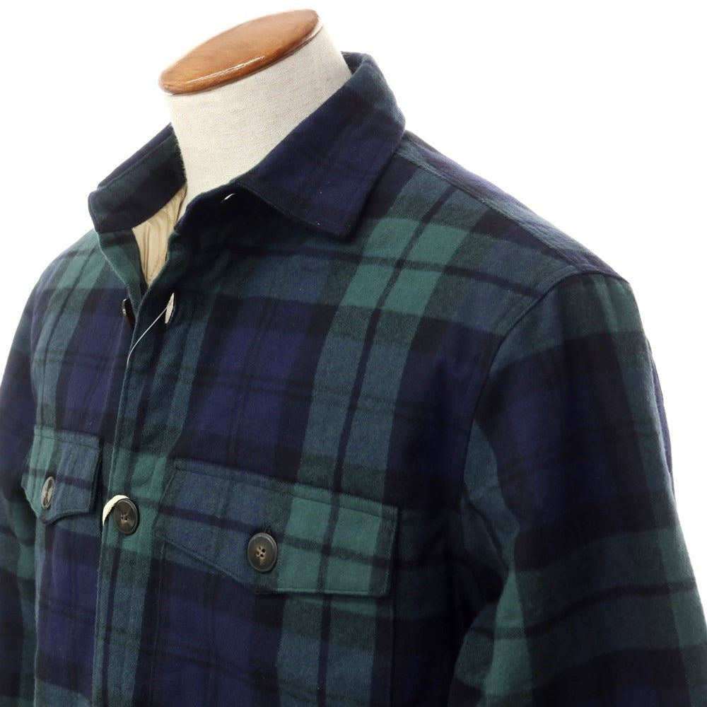 [Used] GUY ROVER Cotton padded check casual shirt, green x navy [M] [Condition rank A] [Men&