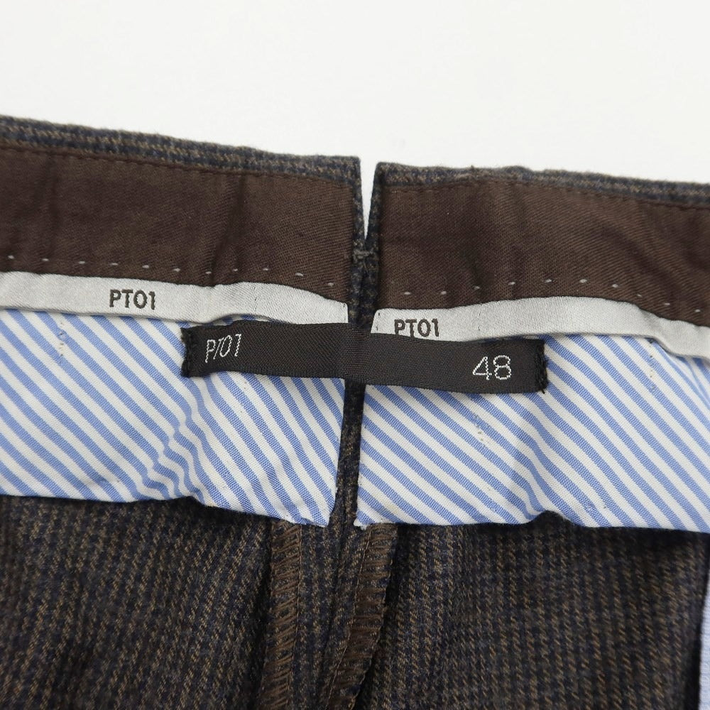 [Used] PT01 Wool Houndstooth Dress Slacks Pants Brown [48] [Condition Rank C] [Men&