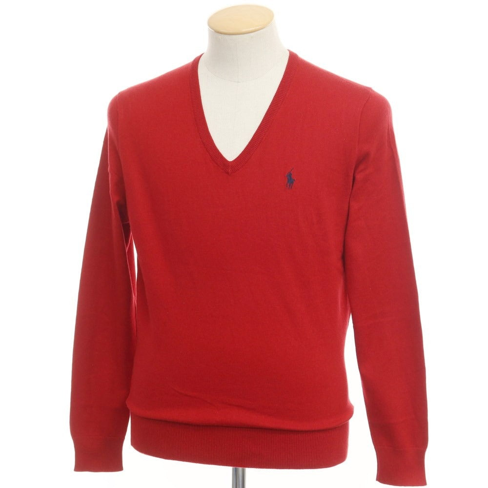 [Used] Polo Ralph Lauren Cotton Silk Cashmere V-neck Pullover Knit Red [M] [Condition Rank B] ​​[Men&