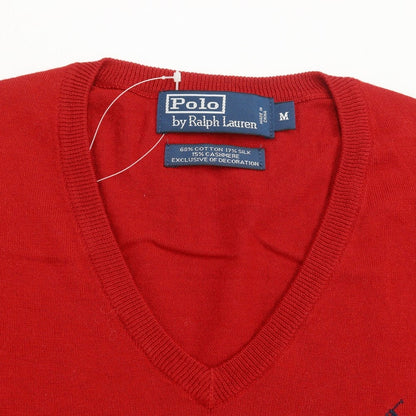 [Used] Polo Ralph Lauren Cotton Silk Cashmere V-neck Pullover Knit Red [M] [Condition Rank B] ​​[Men&