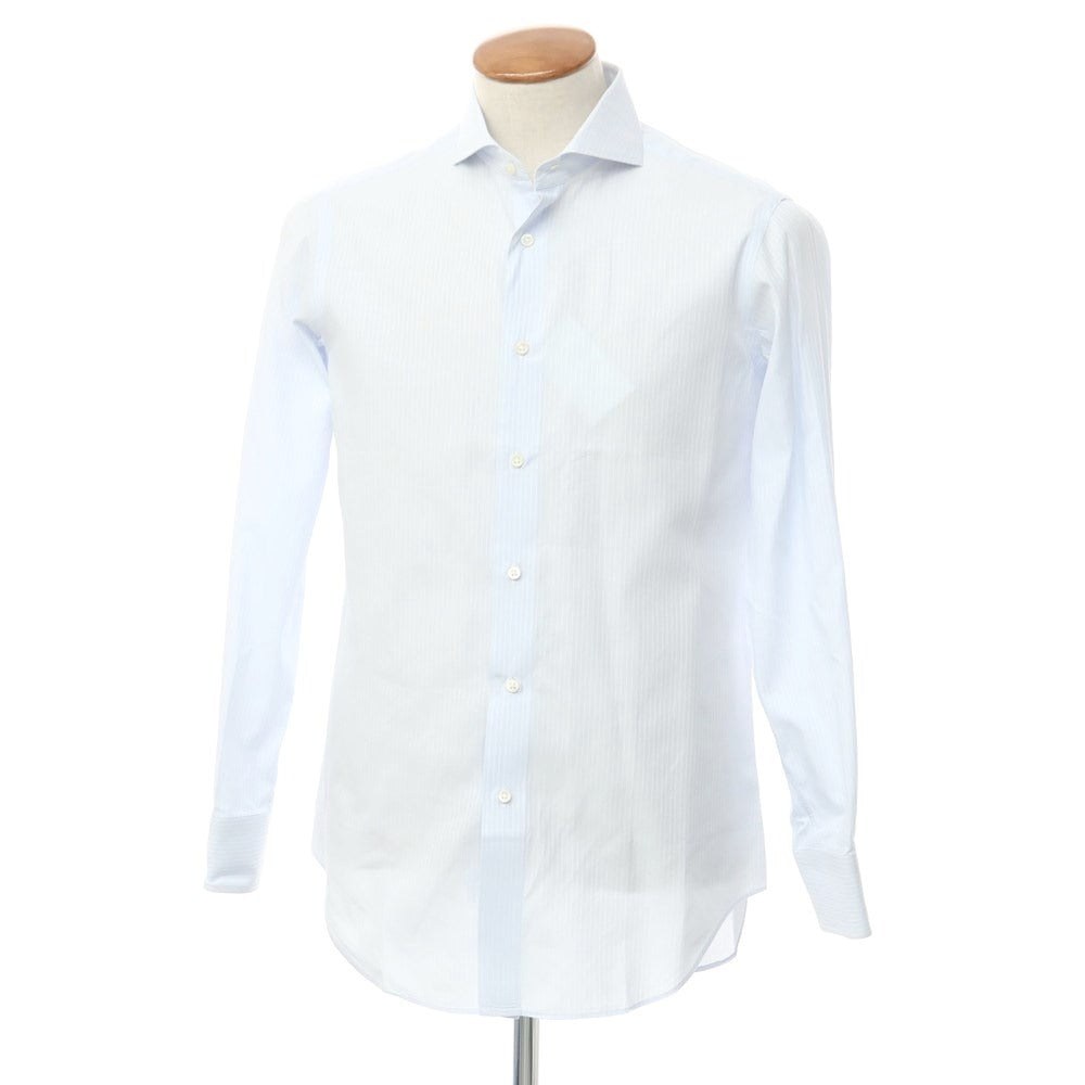 【中古】メイカーズシャツ カマクラ Makers Shirt 鎌倉 ストライプ ホリゾンタルカラー ドレスシャツ ライトブルーxホワイト【 39-83 】【 状態ランクB 】【 メンズ 】
[BPD]
