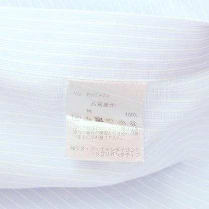 [Used] Makers Shirt Kamakura Striped Horizontal Collar Dress Shirt Light Blue x White [39-83] [Condition Rank B] [Men&