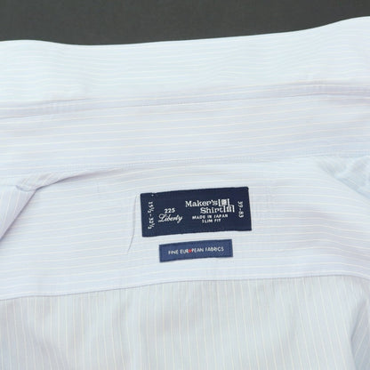 [Used] Makers Shirt Kamakura Striped Horizontal Collar Dress Shirt Light Blue x White [39-83] [Condition Rank B] [Men&