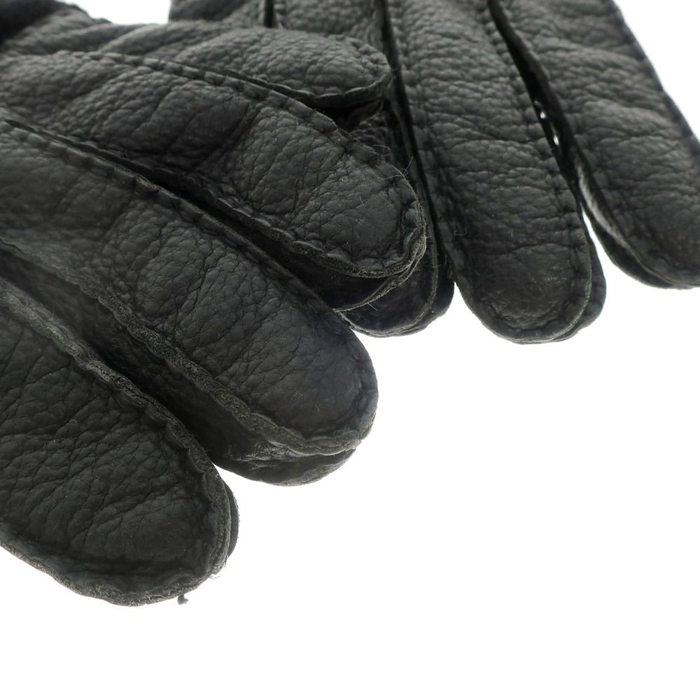 [Used] A.P.C. Leather Knit Gloves Black [S] [Condition Rank B] ​​[Men&