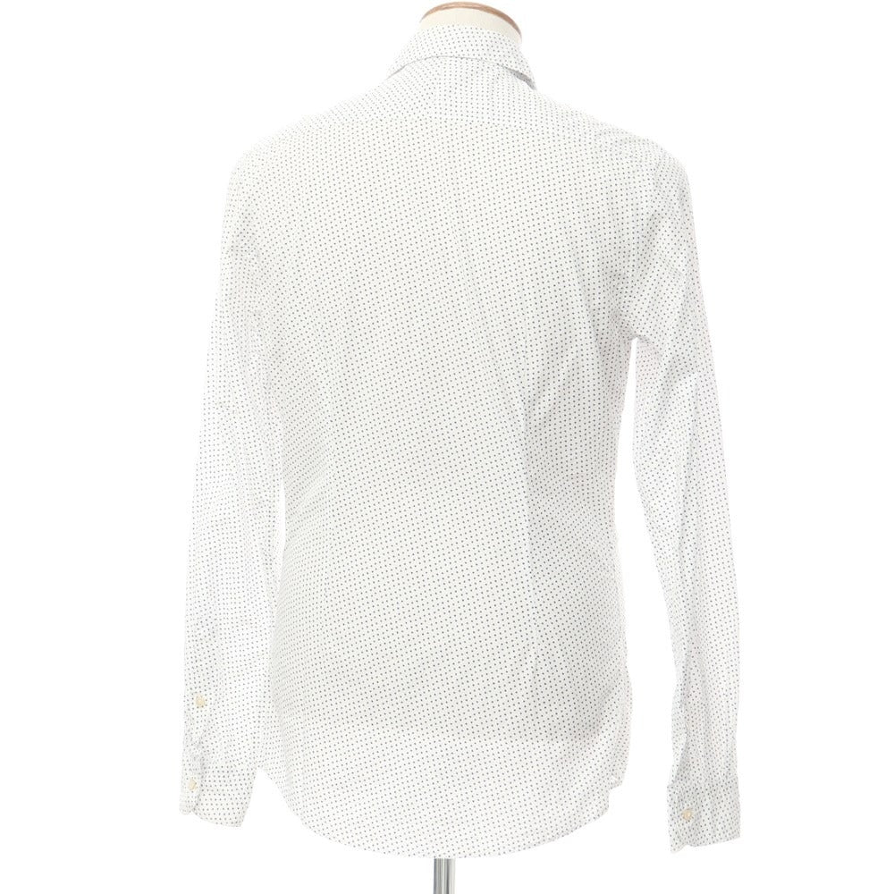 [Used] La Guglielmina MILANO Cotton Semi-wide Collar Casual Shirt White x Navy [39] [Condition Rank C] [Men&