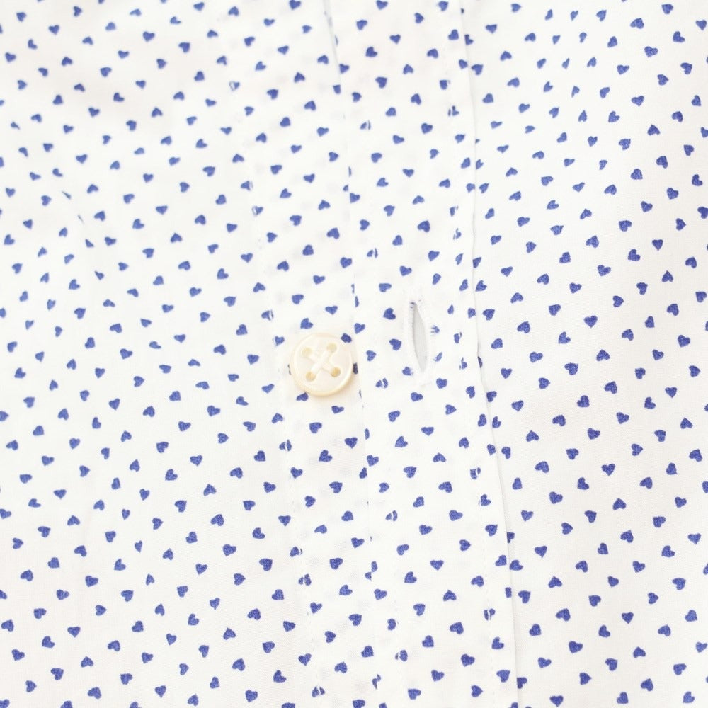 [Used] La Guglielmina MILANO Cotton Semi-wide Collar Casual Shirt White x Navy [39] [Condition Rank C] [Men&