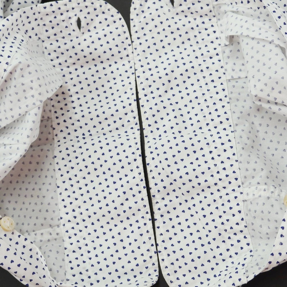 [Used] La Guglielmina MILANO Cotton Semi-wide Collar Casual Shirt White x Navy [39] [Condition Rank C] [Men&