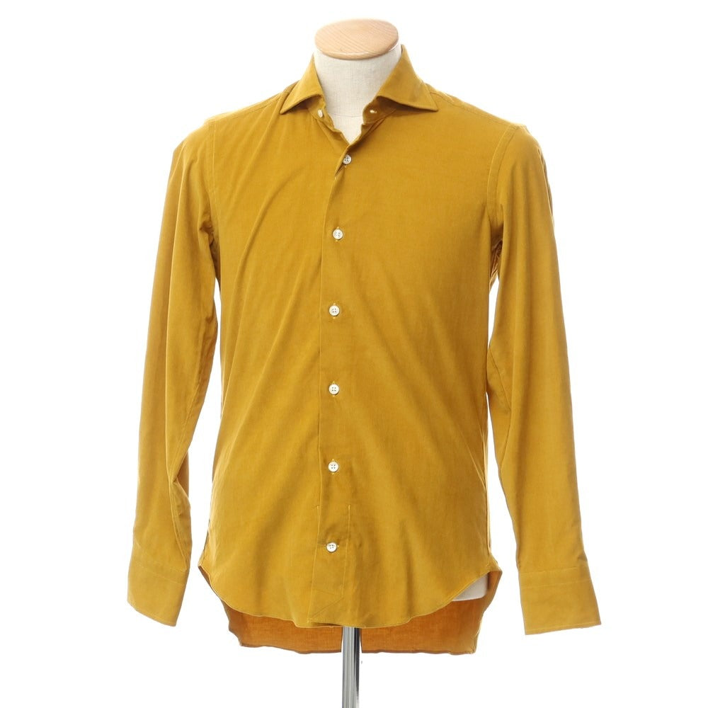 [Used] GIANGI Cotton Corduroy Wide Collar Casual Shirt Mustard [37] [Condition Rank B] ​​[Men&